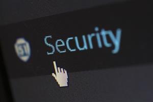 Neon sign that says "Security" 